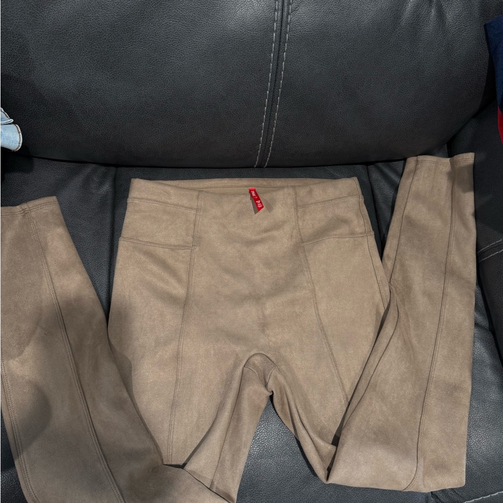 SPANX Tan Faux Suede Leggings